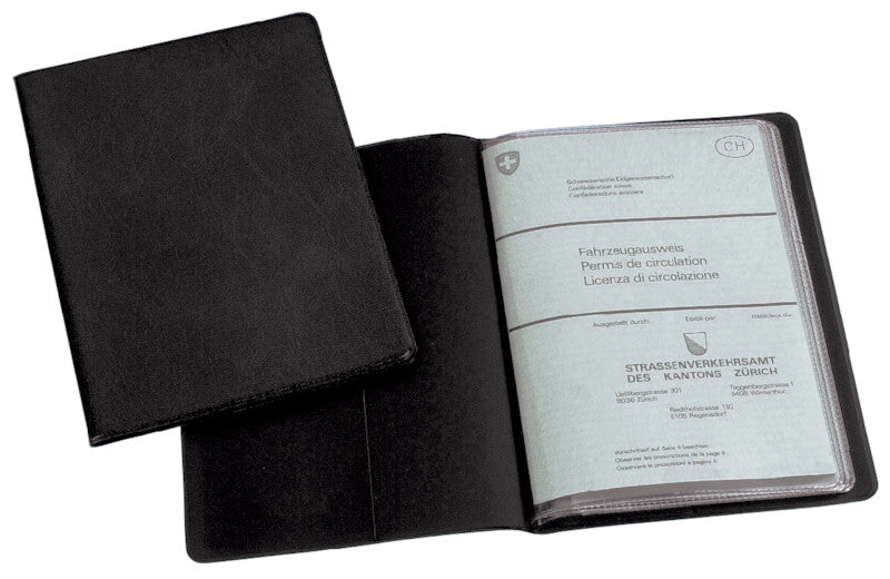 Dufco Ausweishülle – für Pässe, Personal- und Fahrzeugausweise – 236 × 163 mm, Kunststoff, schwarz – 4 Stück