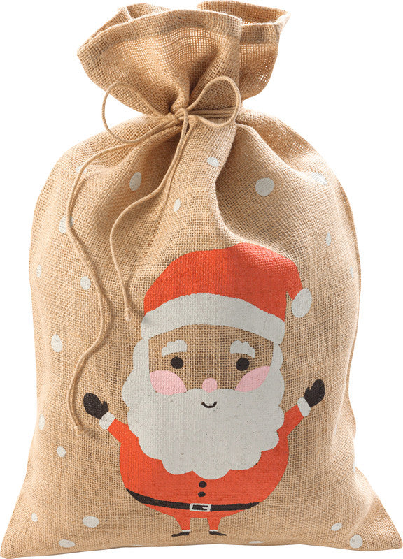 Folia Geschenkbox – Weihnachtsmann – Jute, mit Zugkordel – 350 × 500 mm