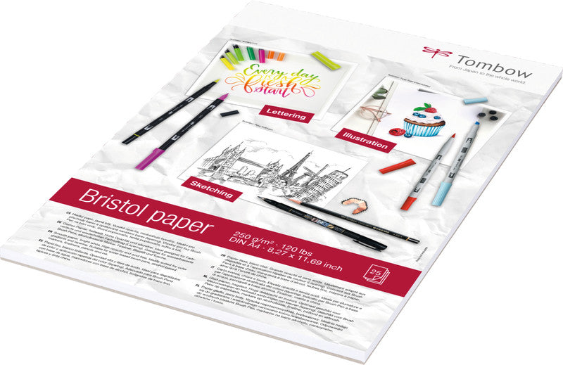Tombow Bristolpapier zum Zeichnen, Papier, 20 × 29,7 cm, Hellweiss