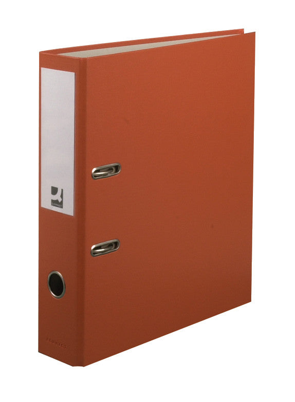 Q-connect Ordner – A4 hoch – 2-Ring Hebelmechanik, Rücken 70 mm – orange, mit Griffloch, FSC