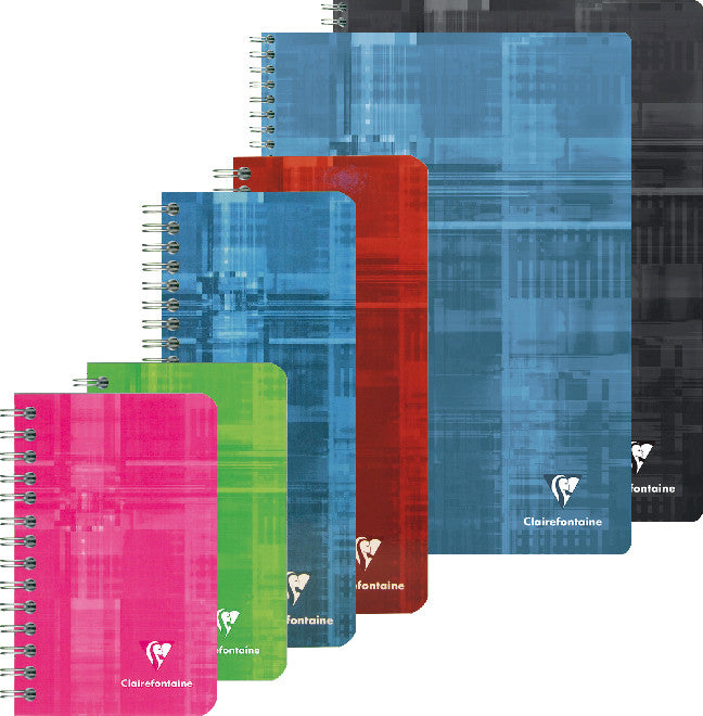 Clairefontaine Spiralheft, 170 × 220 mm, kariert, Spiralbindung, 50 Blatt, 50 g/m² – farbig sortiert