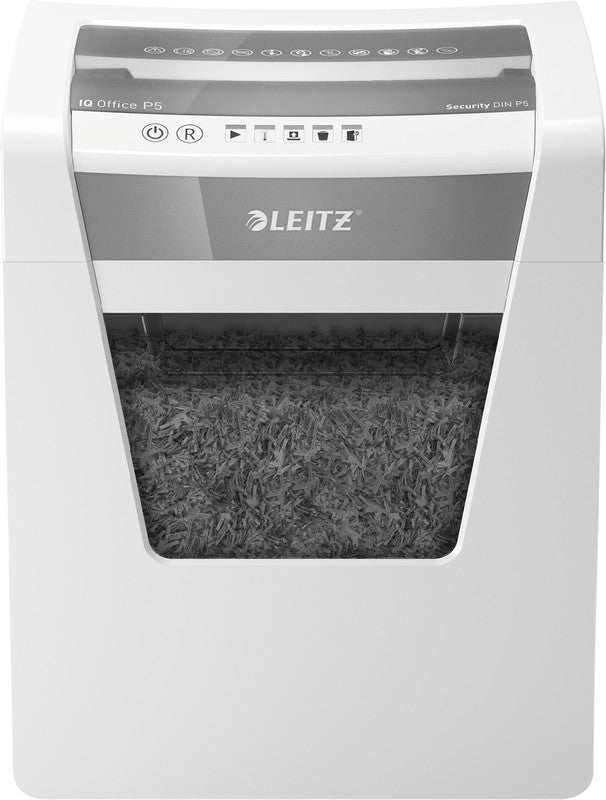 Leitz IQ Office – Aktenvernichter, DIN P-5, Mikroschnitt 2 × 15 mm, 10 Blatt, 23 l, A4