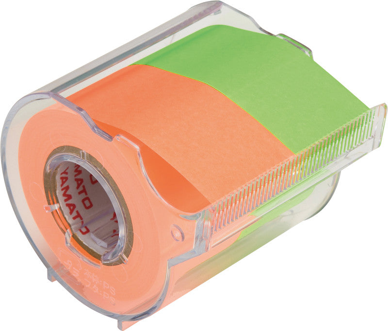Yamato Haftnotizen – 25×10000 mm – sortiert (limettengrün, orange), 2×10 m, mit Dispenser, auf Rolle, Papier