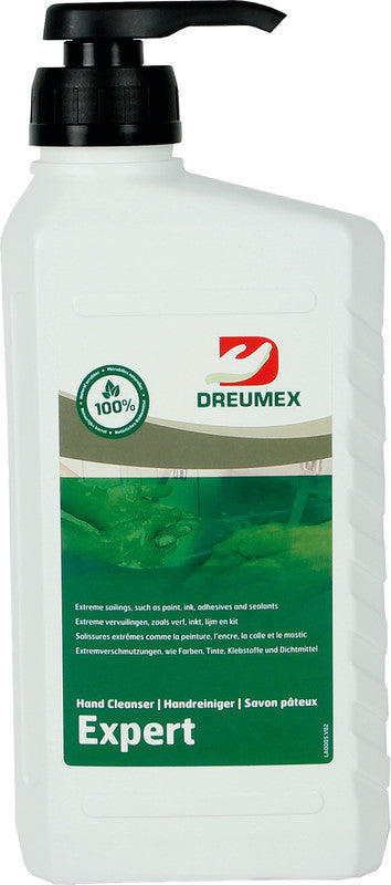 Dreumex Handreinigungspaste – weiss, 1 l, inkl. Pumpe, Lavendelduft, lösungsmittel- und silikonfrei