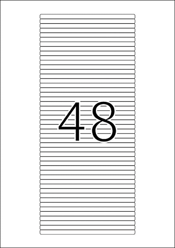 HERMA Etikettenbögen, 114 mm × 6 mm, weiss, Papier, permanent, 25 Blatt (1'200 Etiketten)
