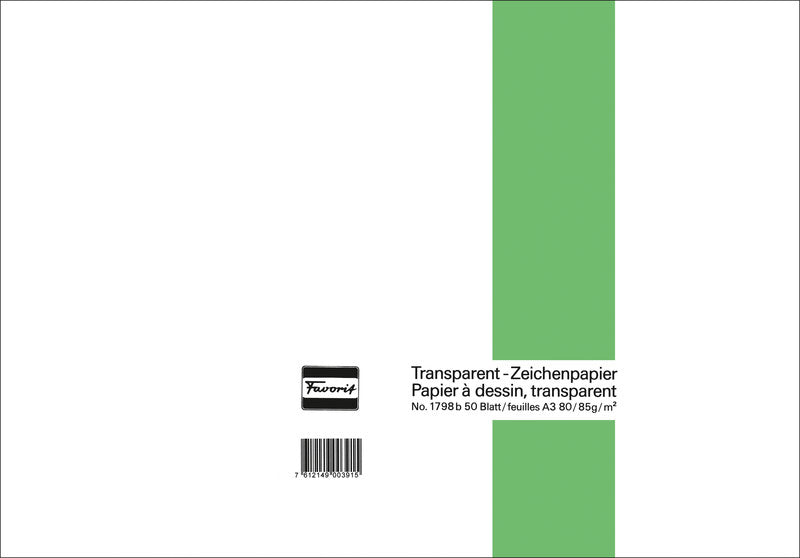 Favorit Transparentpapier – A3, 85 g/m², weiss transparent, 50 Bogen