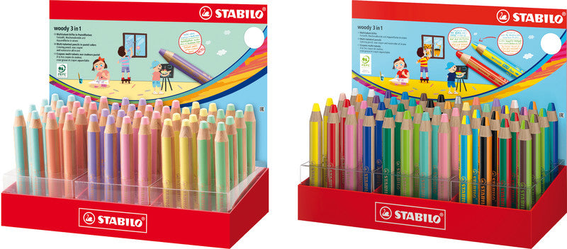 STABILO 3-in-1 Farbstifte woody – mehrfarbig, Display, Ø 4,2 mm, PEFC