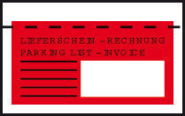 Elco Dokumententasche – C6 (162 × 114 mm), Fenster rechts, bedruckt, rot, selbstklebend – 250 Stück