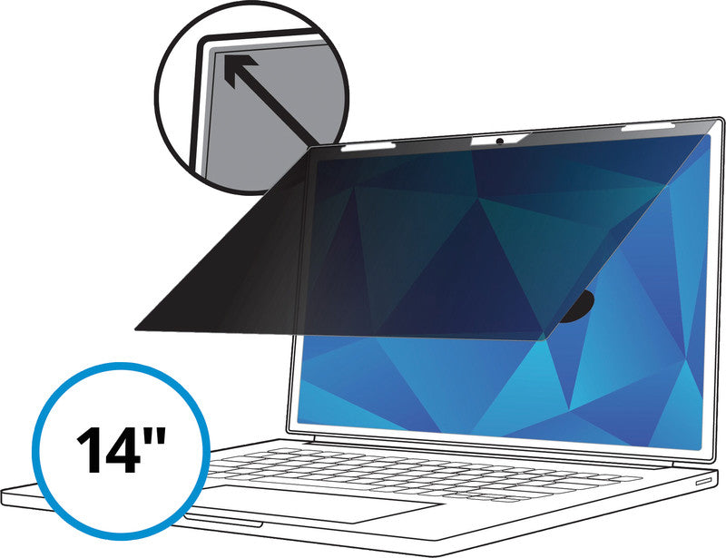 3M Displayschutz für Notebooks bis 14" – Schwarz