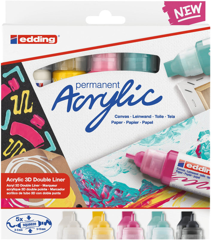 Edding Permanent Marker – sortiert, 5er Pack