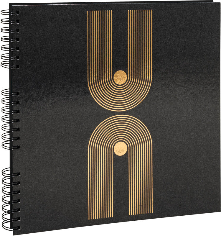 Exacompta Fotoalbum Wiro Graphik – für 320 × 320 mm, schwarz, mit Pergaminzwischenblättern, Karton