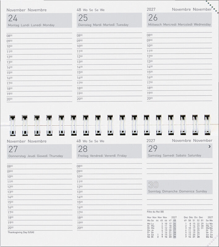 Biella Kalender-Einlage – 1 Woche/2 Seiten, 8,5 × 15,3 cm, 2027