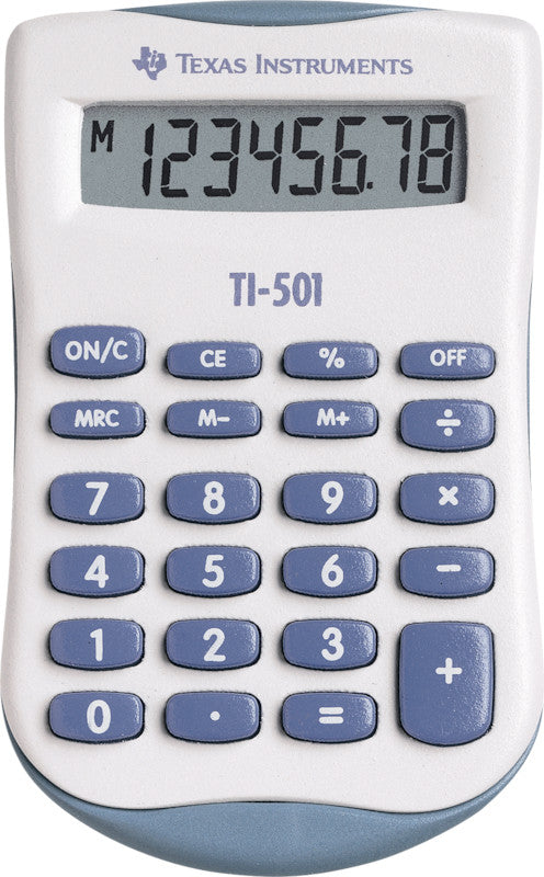 Texas Instruments Taschenrechner TI-501 – 8-stellig, LCD, Batterie, weiss, 56×90×11 mm