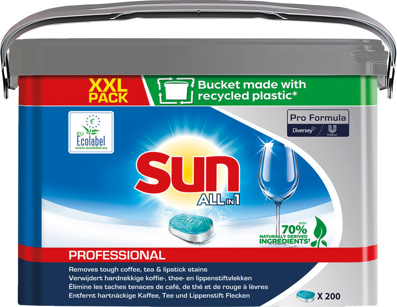 Sun Pro Formula All in 1 Complete Spülmaschinentabs Professional – für Geschirrspüler – 200 Tabs, EU Ecolabel