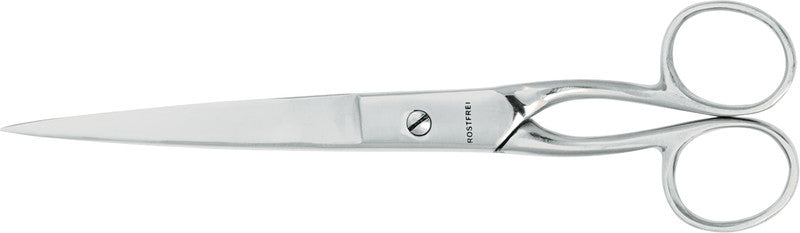 Wedo Universalschere – 20,3 cm, Stahl, für Rechts- und Linkshänder, spitz, Metallgriffe, Silber