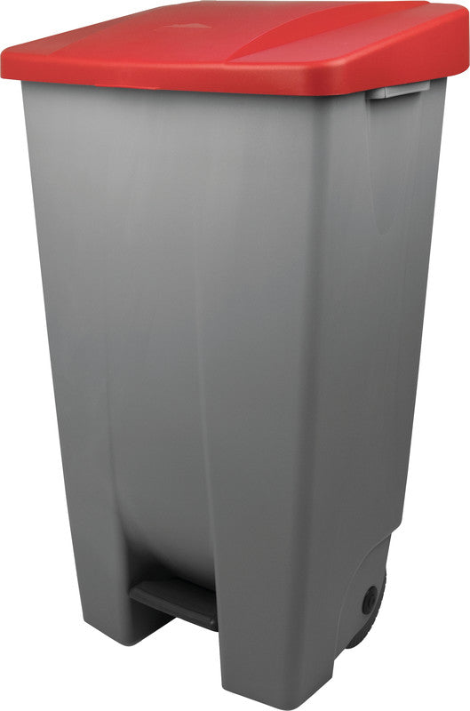 Helit Abfallcontainer – 120 l – mit Deckel, Kunststoff, grau – B × H × T 510 × 875 × 425 mm