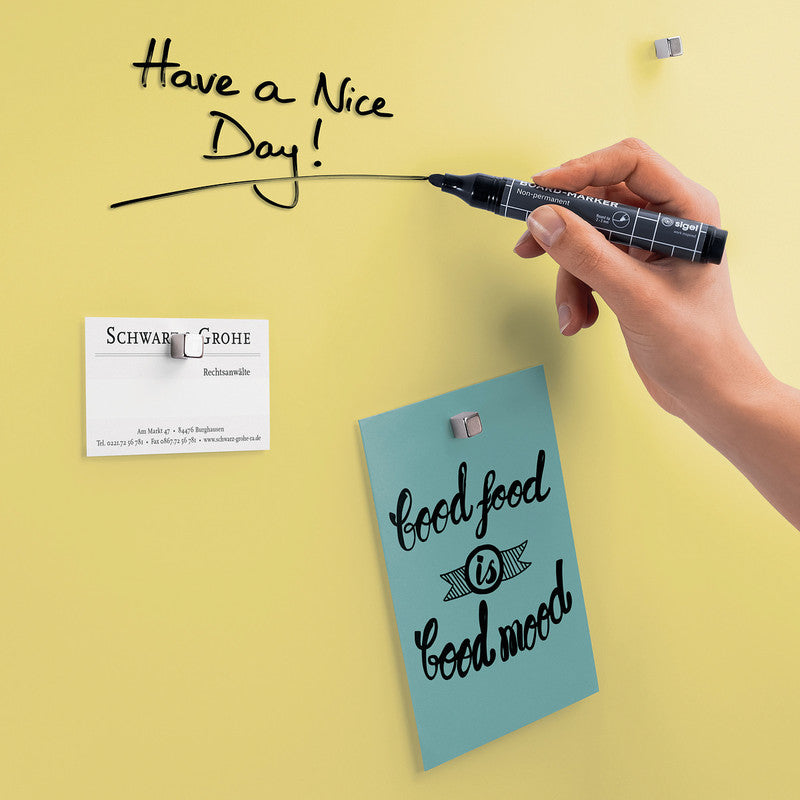 Sigel Whiteboard – 60 × 40 cm, Glas, magnetisch, Wandmontage, inkl. Magnete, Montagesatz