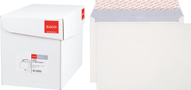 ELCO Couvert C5 (229 × 162 mm), mit Fenster, Haftklebend (Optifix), Naturweiss, 100 g/m² – 500 Stk.