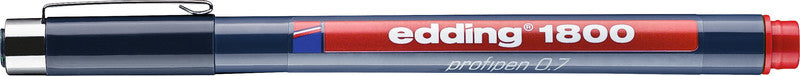 Edding Faserzeichner 1800 0,7 mm – rot – wasserfest, dokumentenecht