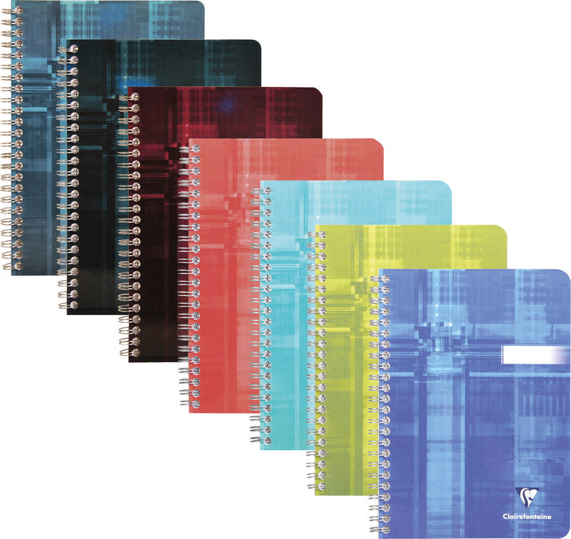 Clairefontaine Spiralheft A5, kariert (5 mm), Spiralbindung, Karton, 50 Blatt, 50 g/m² – sortiert