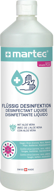 MARTEC Handdesinfektionsmittel – weiss, 80 × 265 × 80 mm, mit Aloe vera, hautverträglich, 70% Ethanol