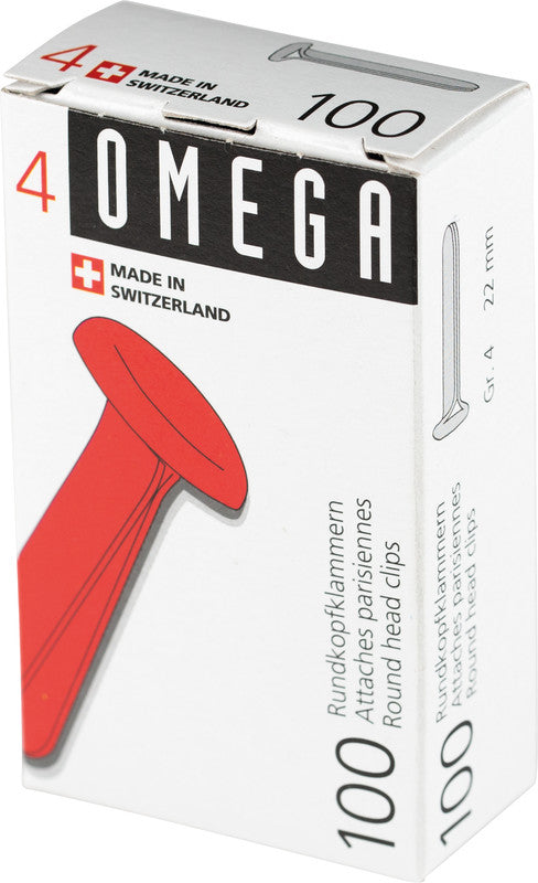 Omega Büroklammern – Musterklammern – 22 mm – Metall – Silber – 100 Stück