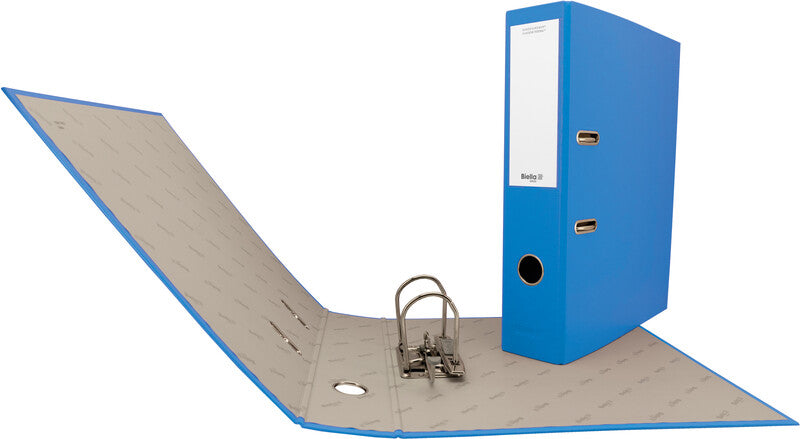 Biella Ordner – A4 hoch – 2-Ring Hebelmechanik, Rücken 70 mm – blau, mit Niederhalter, mit Griffloch, FSC