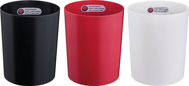 Zwingo Sicherheitspapierkorb – 13 l – Kunststoff – TÜV – Ø 245 × H 300 mm