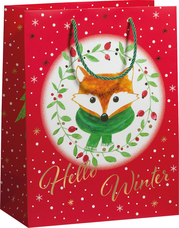 Zoewie Geschenktasche – Winter Fox – Papier – 260 × 335 × 135 mm