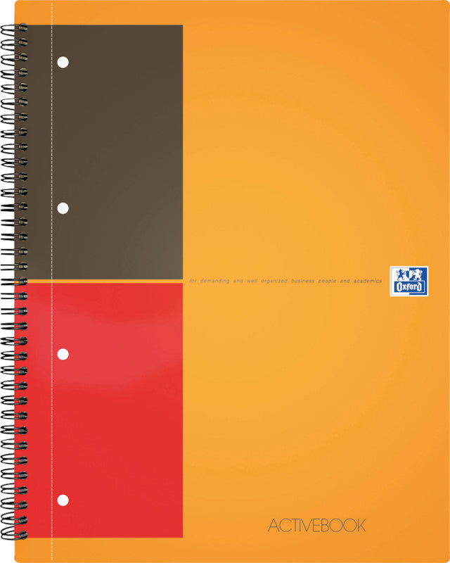 Oxford Collegeblock, 80 Blatt, 4-fach gelocht, perforiert, 80 g/m² – Orange, für SCRIBZEE App