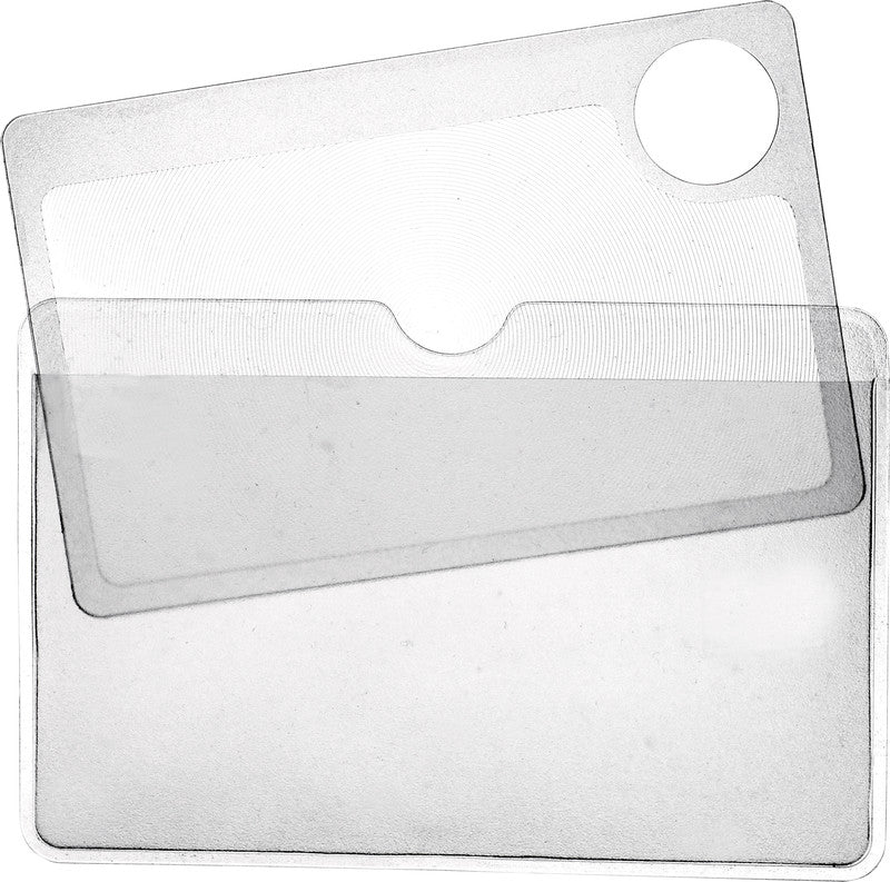 Carson Kreditkarten-Lupe (Fresnel) – 2,5× (Spot 6×), transparent, 2er-Set
