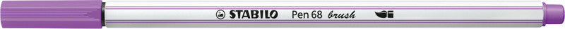 STABILO Pen 68 Filzstift – Pinselspitze, 1 mm, wasservermalbar, Pflaume