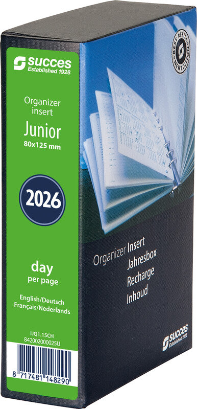 Succes Kalender-Einlage – 1 Tag/Seite, 6-fach, 8 × 12,5 cm, 2026