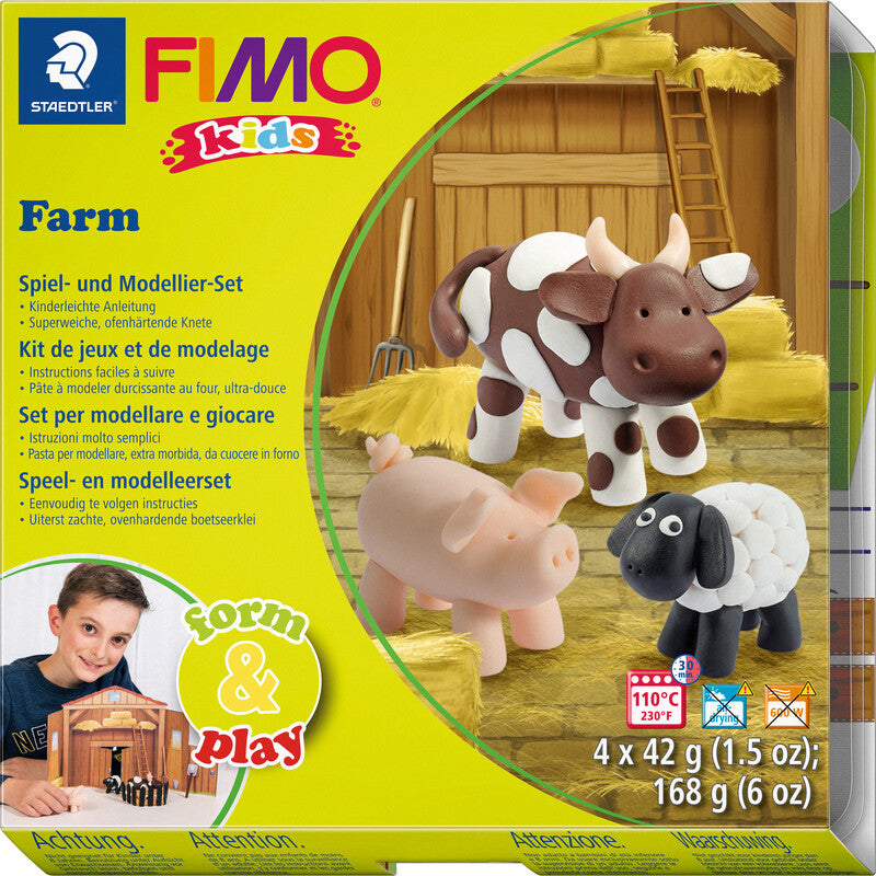 Staedtler Modelliermasse-Set form&play Farm – 4 Blöcke à 42 g