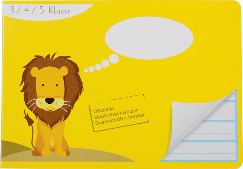 Elco Basisschrift Schulheft – A5 quer – liniert – 24 Blatt – 90 g/m² – abgerundete Kanten, Gelb, FSC