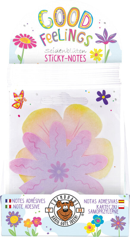 Trendhaus Haftnotizen Good Feelings – 70×70 mm – sortiert (Blume, Schmetterling), 2×30 Blatt