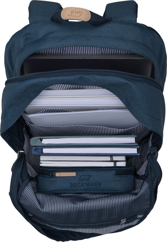 Beckmann Schulrucksack – Blau – 30,0 × 53,0 × 22,0 cm – Recycelter Bestandteil