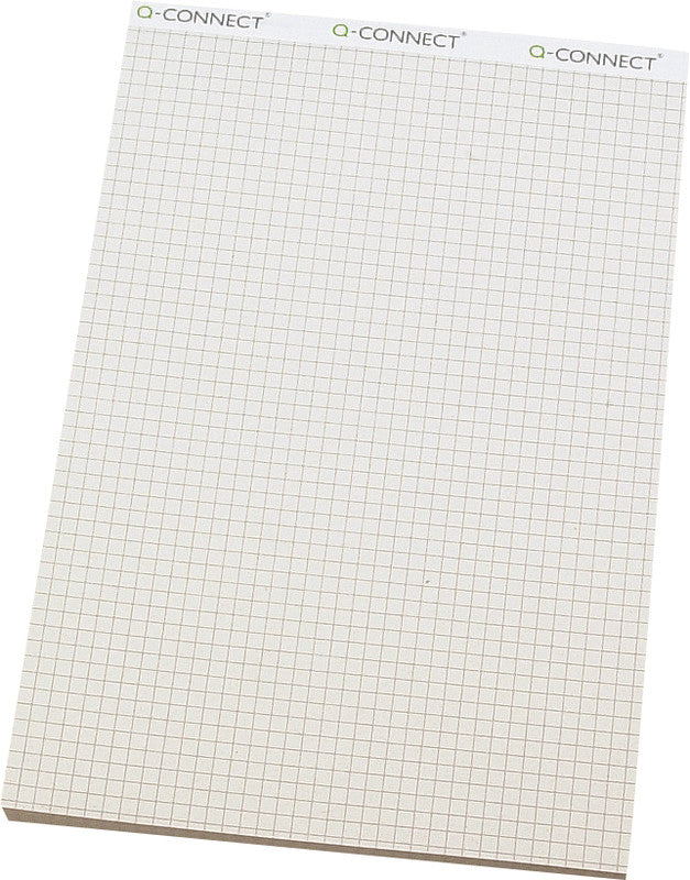 Q-connect Notizblock A5, kariert, geheftet, 100 Blatt, perforiert, 65 g/m² – grau