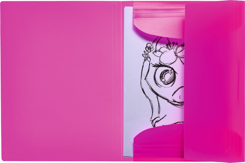 HERMA Sammelmappe für A4, Kunststoff, Pink, mit Gummizug