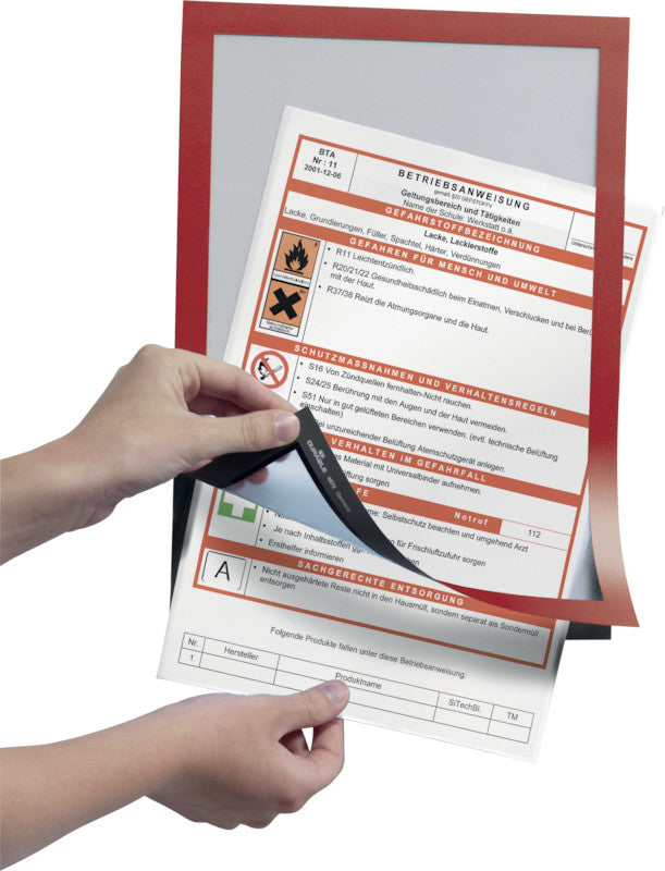 Durable DURAFRAME Magnetrahmen – A4 – Rot – 2er-Pack
