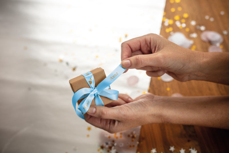 Brother Textilband – 12 mm × 4 m, hellblau, gold