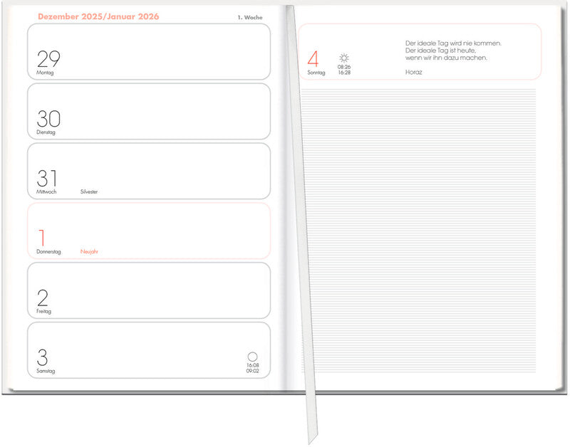 Heye Lady Agenda – 1 Woche/2 Seiten, gebunden, A6, 2026, FSC