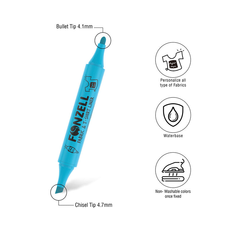 Fonzell Textilmarker für Permanentmarker – sortiert, 12er Pack