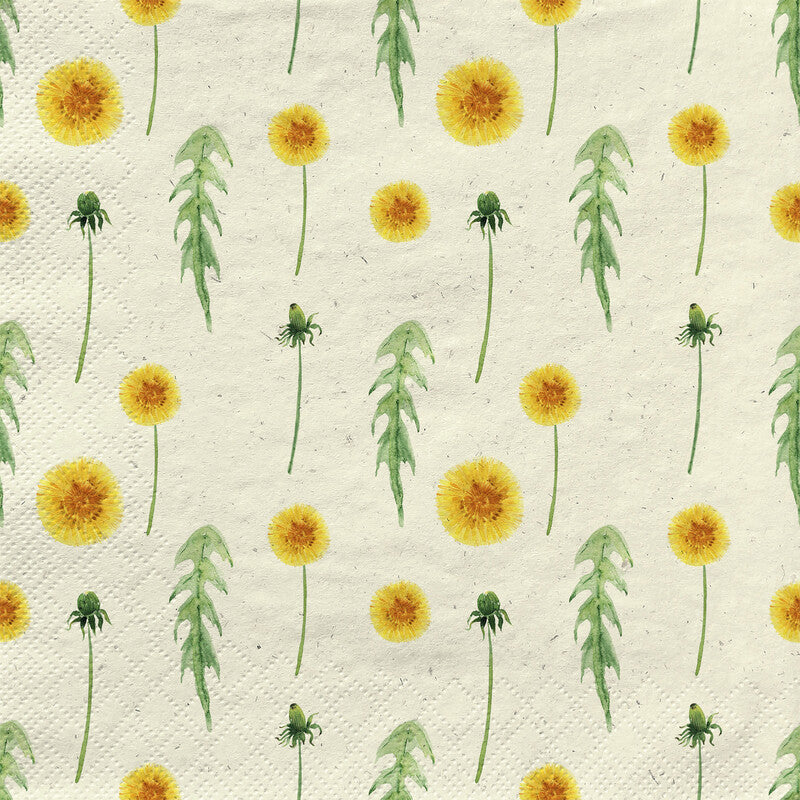 Fasana Servietten Löwenzahn im Sommer – 33 × 33 cm – 2-lagig, Tissue – 20 Stk., FSC