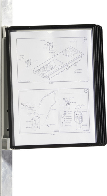 Durable Sichttafelsystem Vario Magnetic Wall – 280 × 340 mm, transparent, für A4, 5er-Pack