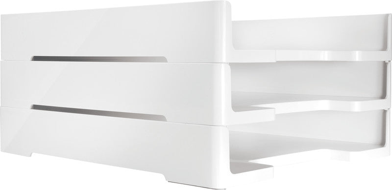 Sigel Briefkorb – mit Beschriftungsfeld, glänzend, weiss, B 268 × H 50 × T 333 mm, Serie Eyestyle