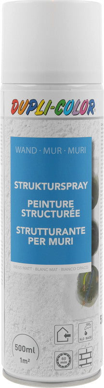 Dupli-Color Strukturspray – Farbspray – Weiss, 500 ml, für Beton, Gipskarton & Holz