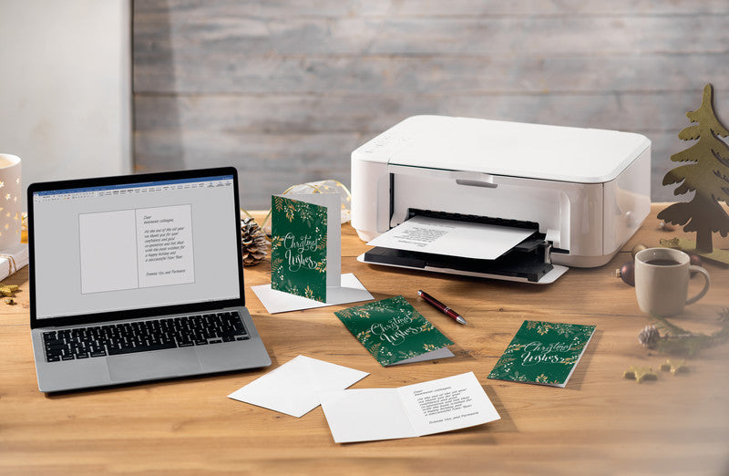 Sigel Weihnachtsgrusskarte – A6 (105 × 148 mm) – mit Umschlägen, für Inkjet/Laser/Kopierer, Edelkarton
