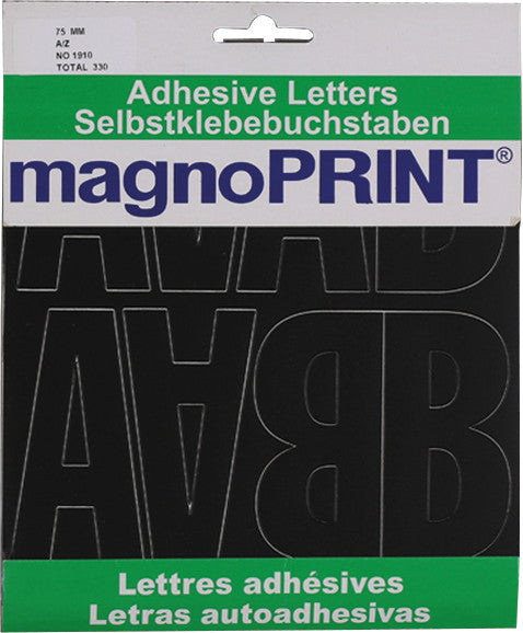 Magnoprint Schmucketiketten – Motiv Buchstaben und Zahlen – Folie, permanent haftend, 75×75 mm