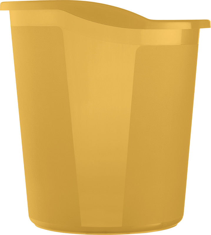 Helit Papierkorb the joy – 13 l – Kunststoff, gelb – Ø 280 × H 300 mm